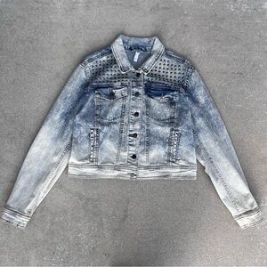 Studded Cropped Denim Jacket